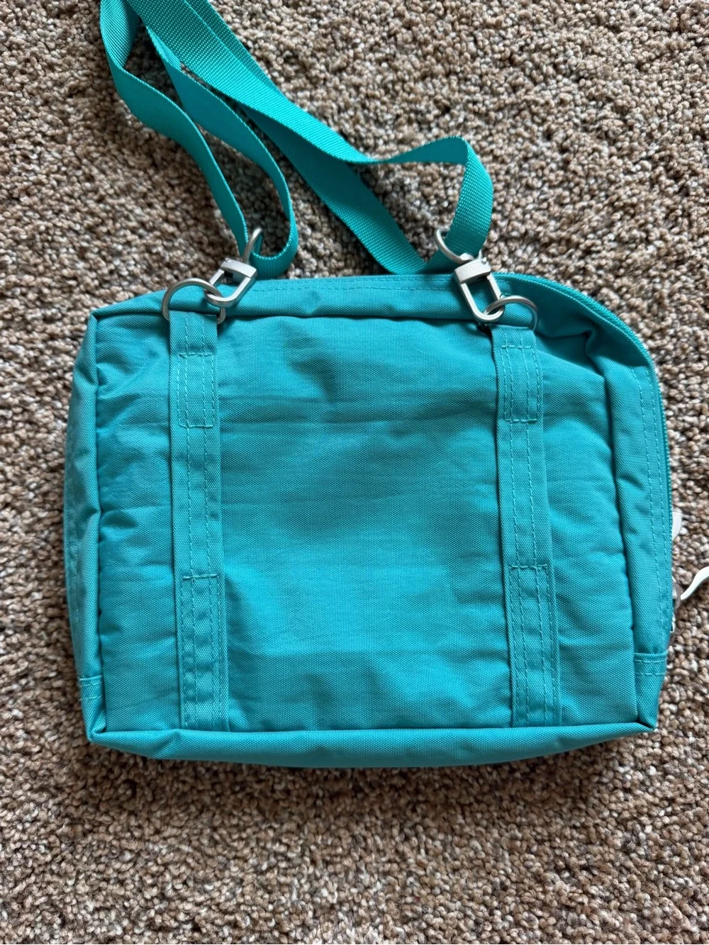 BAGGALLINI Bright Teal Nylon Zippered Crossbody Shoulder Bag